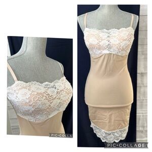 AVON BEAUTIFUL BODY ILLUSIONS LACE BRA SHELF BRA SHAPEWEAR SLIP DRESS